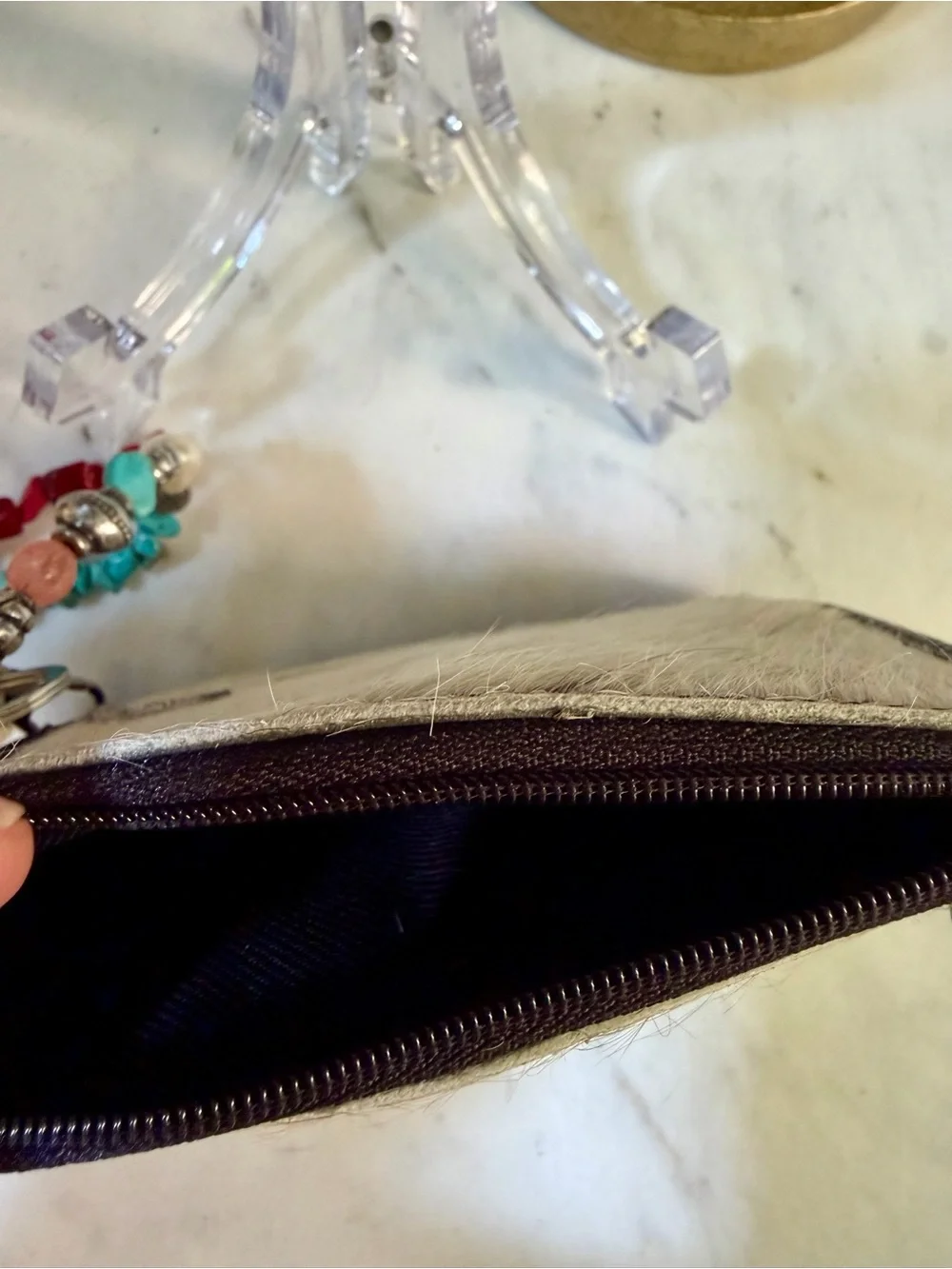 GENUINE COWHIDE LEATHER HAIR ON HIDE Rodeo Country Western Boots Wristlet Wallet